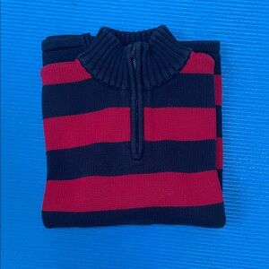Kids Navy and Red Striped Sweater. 100% cotton